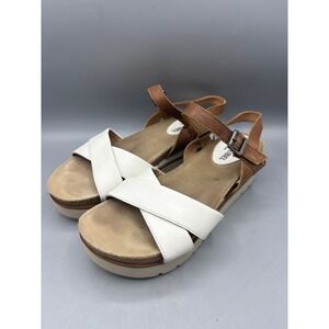 Josef Seibel Clea Sandals 41 White Leather‎ Platform Sandals Comfort Adjustable